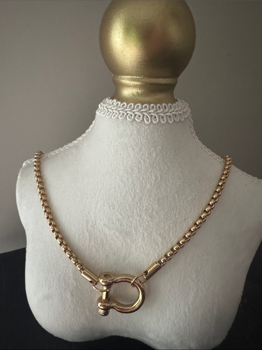 PVD Gold-Tone Chunky Horsebit Chain Necklace - Women's Jewelry
